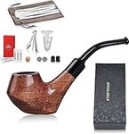 Joyoldelf Smoking Pipe, Wooden Tobacco Pipe with Gift Box, Creative Rosewood Tobacco Pipes for Smoking (no Need Tobacco Pipe Stand) with Pipe Scraper, 9mm Pipe Filter and Smoking Accessories