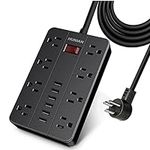 Power Strip with 6 USB,HUNIAN 5 Ft 