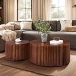 DS-HOMEPORT Round Wood Coffee Table