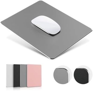 HONKID Metal Aluminum Mouse Pad, Office and Gaming Thin Hard Mouse Mat Double Sided Waterproof Fast and Accurate Control Mousepad for Laptop, Computer and PC,9.05"x7.08", Gray