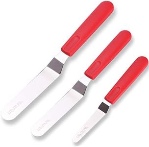 Cake Offset Spatula set of 4 6 8 inch Angled Icing Spatula Cake Decorating Frosting Knife, Red