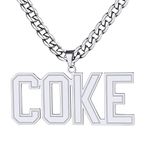 Mens Name Necklace Personalized, Custom Names Necklaces with Curb Link Chain Customized Name Plate Boyfriend Jewelry Gift