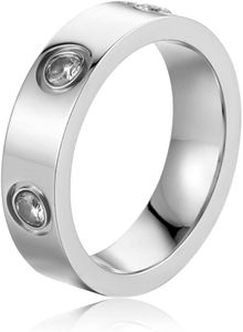 YCSLYW Ladies Stainless Steel Ring Love Friendship Ring Golden High Polish Stainless Steel Ring Wedding Jewelry Birthday, Mother's Day Birthday Gifts for Women.Size 5-10