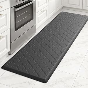 FYATHM Kitchen Mat Cushioned Anti Fatigue for Floor, Non-Slip Waterproof Comfort Rug for Kitchen Sink, Standing Desk & Laundry, 17.3"x60", Black