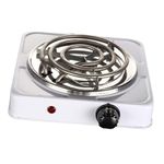 Bothyi Electric Coil Burner Electric Cooktop with Power Indicator Lights Countertop Coiled Burner, Single 1000W White