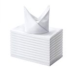 Gala Houseware Spun Polyester Dinner Napkins 20 x 20 inch - White 12 Pack Solid Washable Cloth Napkins - Ideal for Events, Wedding, Party, Commercial and Home Use.