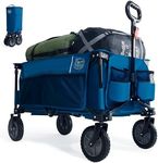 TIMBER RIDGE Festival Trolley on Wheels with Adjustable Handle, 200L Folding Wagon Trolley for Camping Outdoor Garden Picnic Shopping, Heavy Duty Foldable Cart Large Capacity