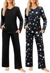 Ekouaer Womens 2 Pack Pajama Set Lo