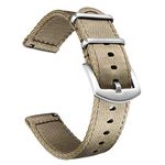 BOLYTE Quick Release Watchbands for Men and Women Multiple Colors Seat Belt Nylon 20mm 22mm Watch Strap (Khaki, 20mm)