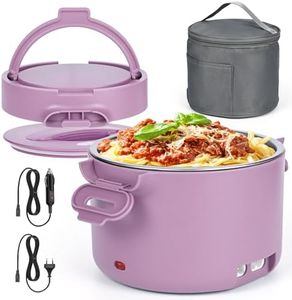 Czoele 100W Électrique Gamelle Chauffante Boîte à Lunch 1000ml Lunch Box Gamelle Chauffant Boite Repas Alimentaire 220V 12V 24V en Acier Inoxydable Thermique Amovible Convient pour Voiture Camionet