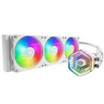 Cooler Master MasterLiquid Atmos 360 White CPU Liquid Cooler - AIO Water Cooling System, Dual Chamber Pump, Pre-Installed Sickleflow 120 Edge Fans, Addressable Gen 2 RGB, LGA1700 & AM5 Brackets