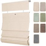 SLKWDOBD Top Down Bottom Up Roman Shades for Windows, Blackout Linen TDBU Roman Blinds, Cordless Fabric Roman Shades with UV Protection, Privacy, Thermal Insulation for Home, Office, Linen Color