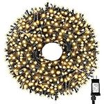 Tcamp 105FT 300LEDs Christmas Tree Lights Outdoor Indoor String Lights End to End Plug, 8 Modes Christmas String Lights Waterproof UL Certified Fairy Lights for Christmas Wedding Holiday (Warm White)