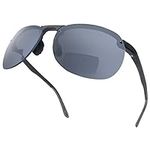 VITENZI Bifocal Sunglasses TR90 Semi Rimless Reading Sun Tinted Glasses with Readers - Como in Black 2.75