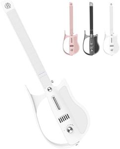 INGPARTNER Stringless Smart Guitar, Portable and Foldable with App Control, Chord Generator, Electric Travel Guitar Built-in Drum Machine & Speakers, No Strings Attached for Beginners & Bands, White