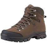 CAMEL CROWN Mens Hiking Boots Outdoor Trekking Backpacking Boot Mid Hiker Boot for Men Genuine Leather, Camel