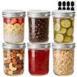 ComSaf Mason Jars with Lids 480ml/16oz 6 Pack, Airtight Glass Jars with Lids, Canning Jars for Pickling Jam Chutney, Overnight Oats Jar for Breakfast & Salad, Glass Container for Dry Food Storage