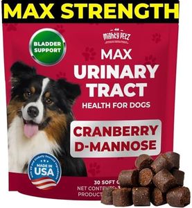 Mighty Petz MAX Cranberry for Dog UTI Treatment - MAX Strength Cranberry Supplement for Dogs + D-Mannose. Bladder Control for Dogs. Urinary Tract Care & Kidney Support Chews