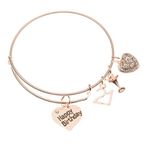 Infinity Collection 21st Birthday Gifts for Her, Rose Gold 21st Birthday Expandable Charm Bracelet, Adjustable Bangle, Perfect 21st Birthday Gift Ideas