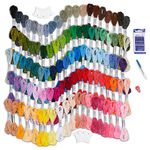 Avenfair Embroidery Threads 100 Skeins per Pack, Multi Color Embroidery Floss, Cross Stitch Threads, Friendship Bracelet Threads, with Free Needles, Floss Bobbins (100 Colors)