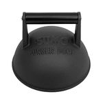 Kamado SUMO Cast Iron Burger Melt Dome Cover, Heat Bell Burger Bell, BBQ Grill Accessories, Melts Cheese, Burger Dome for Indoor or Outdoor Use, Heavy Solid Cast Iron Bell with Wooden Handle