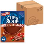 Batchelors Cup a Soup Beef & Tomato Instant Soup Sachets, 88 g Box (Pack of 9 Boxes - Each Contains 4 Sachets)