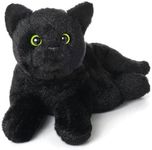 Bearington Small Plush Stuffed Animal Black Cat, Kitten 8 inches