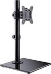 ErGear Single Monitor Stand for 13"-32" Screens, Freestanding Monitor Arm with Tempered Glass Base, VESA Monitor Desk Mount with Height Adjustable Swivel, Tilt, Rotation, VESA 75x75 100x100