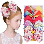 PALAY 6 Pcs Hair Bows For Kids Girls, Unicorn Bow Hair Clips For Girls Kids Accessories Girls Stylish Grosgrain Ribbon And Barrettes Alligator Clips Gift, Multicolour