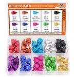 HELIFOUNER 50 Pieces 6-32 Thread Anodized Aluminum Computer Case Thumbscrews, Thumb Screws Assortment Kit for Computer Case/Cover/Power Supply/Hard Drives