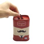 DHinkyoung Razor Blade Bank, Gentleman Style Shaver Disposal Case with Red Beard Pattern, Safe Razor Blade Disposal Case Detachable Salon Razor Slice Recycling Container Box for Barber Shop and Salon