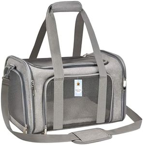 Foodie Puppies Pet Soft-Sided Mesh Pet Travel Carrier for Hiking, Outdoor Activities - (Mesh Airline Bag, Grey)(43x28x28cm) for Small Dogs, Puppies, Cat and Kittens| Breathable Space with Sturdy Pad
