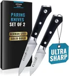 Cutluxe Paring Knife Set – 4" Fruit Knife and 3" Peeling Knife – Small Knife with Razor Sharp Blade – High Carbon German Steel, Full Tang & Ergonomic Handle Design – Artisan Series