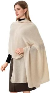 HOPETLA 100% Cashmere Wrap Warm Soft Knitted Scarf Stole for Women Airplane Travel Blanket 87x28 in Extra Large Pashmina (Velvet Beige)