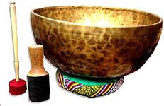 INDVIK 9 Inches Healing Meditation Tibetan Auntic Singing Bowl Hand Hammered Himalayan Singing Bowls From Nepal