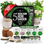 Home Grown Indoor Herb Garden Starter Kit - Christmas Gift for Gardeners - Complete 5 Herb Plant Grow Kit - Unique Gift for Mom, Women, Her, Men