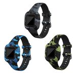RuenTech Compatible with Garmin Vivofit jr 3 Bands, Replacement Silicone Wristband Camouflage Watch Straps for Vivofit jr. 3 Fitness Tracker (Camo-3pcs)