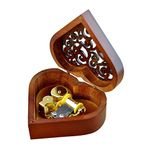 WESTONETEK Heart Shape Vintage Wood Carved Mechanism Musical Box Wind Up Music Box Gift For Christmas/Birthday/Valentine's day, Melody Happy Birthday to You