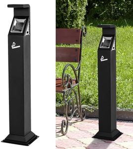 AIWFL Commercial Trash Can with Removable Inner Barrel, All-Metal Construction, Standing Trash Bin for Outside Sidewalks Roadside Hotel Scenic Area