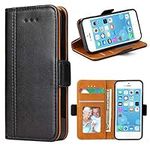 iPhone 5 Case, iPhone 5S Case, iPhone SE Case, Bozon Wallet Case for iPhone 5/ 5S/ SE Flip Folio Leather Cover with Stand/Card Slots and Magnetic Closure (Black)