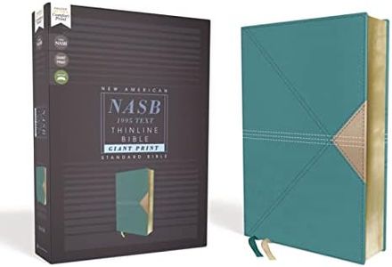 NASB, Thinline Bible, Giant Print, Leathersoft, Teal, Red Letter, 1995 Text, Comfort Print