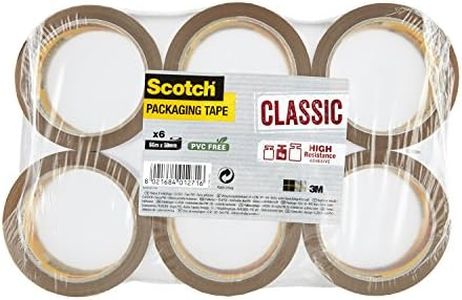 Scotch 3M C5066SF6 Lot de 6 Rubans adhésif d'emballage en polypropylène 50 mm x 66 m Havane Marron