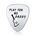 Dad Guitar Pick Gifts for Dad Papa Father Dad Gifts Play For Me Daddy Father Day Gifts From Daughter Son Birthday Gifts Christmas Jewelry (02-Play For Me Daddy)