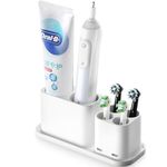 ALOCEO Electric Toothbrush Holder, Bathroom Toothbrush Holder 6 Compartments Multifunctional Toothpaste Caddy Toothbrush Organizer for Electric Toothbrush Head, White