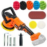 KUWZTY Cordless orbital polisher for DEWALT Battery,Brushless Buffer Car Waxer with 6 inche polishing disc,for Car Detailing/Polishing/Waxing(Tool Only No Battery)