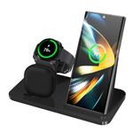 3 in 1 Wireless Charger, 15W Fast Wireless Charging Station Stand for Samsung Galaxy S24 S23 S22 S21 S20 S10,Note 20/10, Galaxy Buds Pro/Live, Galaxy Watch 6/5 Pro/5/4/3/Active 2, Black