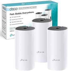 TP-Link Deco M4(3-pack) AC1200Mbps Whole Home Mesh WiFi System, up to 4000 sq ft Coverage, Qualcomm CPU, Dual-Band WiFi Booster with Gigabit Ports, Compatible with Amazon Echo/Alexa, Parent Control