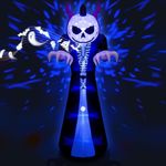 9.8FT Halloween Decoration Inflatables, Halloween Inflatables Outdoor Grim Reaper Ghost with Induction Horn Will Scream,Blow Up Halloween Inflatable with Flame Projection Pumpkin for Yard Garden Party