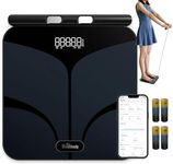 Bisonbody Smart Digital Body Bathroom Scale – 29 Health Body Metrics – for Advanced Fitness Enthusiasts – Durable Tempered Glass – 8 Electrodes Sensors – Smartphone App Support Bluetooth Connection