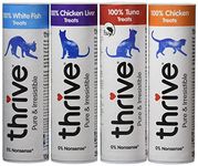 Thrive Cat Treats - Assorted Chicken, White Fish, Tuna & Chicken Liver,(Pack of 4)